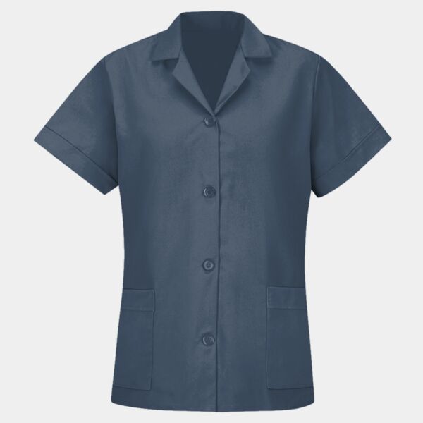 Women&#39;s Loose Fit Short Sleeve Button Smock Thumbnail